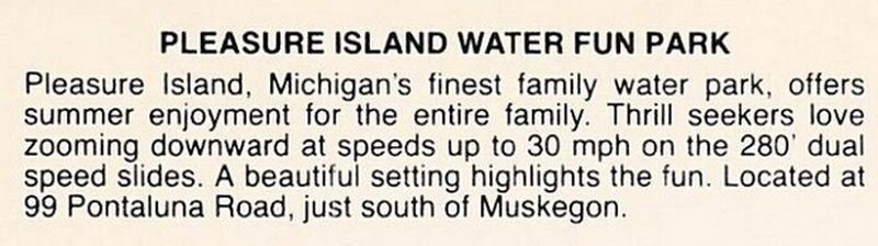 Pleasure Island Water Park - Vintage Postcard (newer photo)